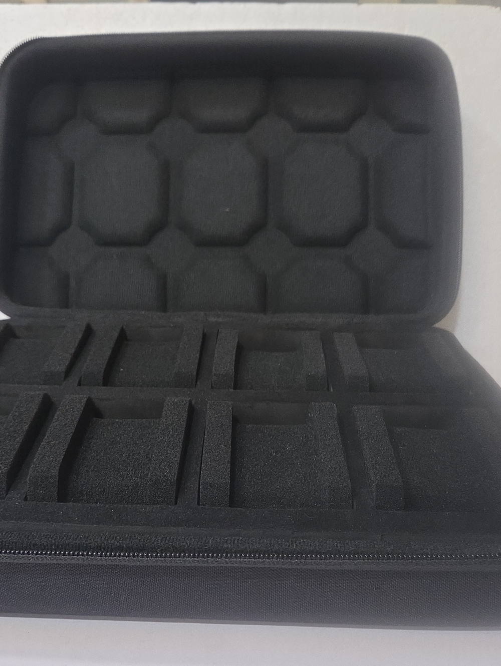 Black Zippered Foam Insert Storage Case For Watches